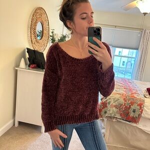 Design Lab Lord & Taylor Maroon Sweater